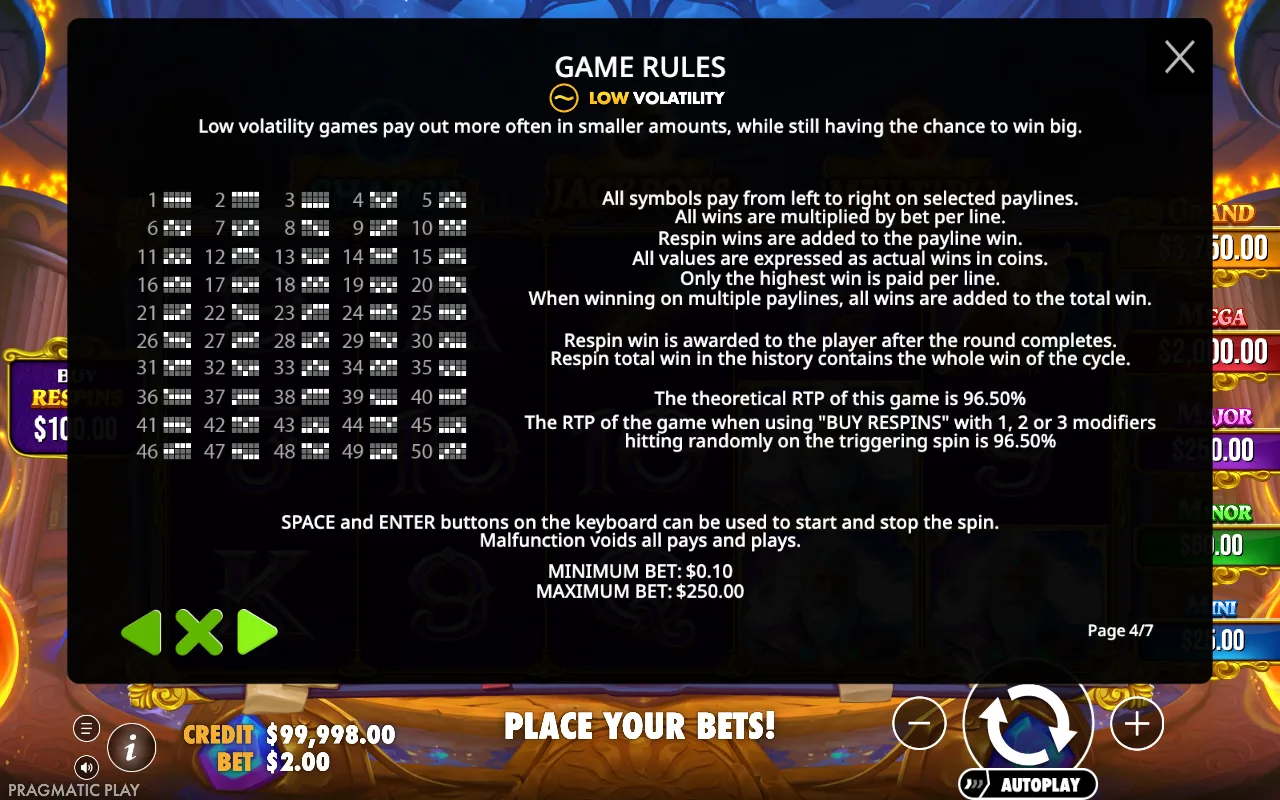 Game rules — Spellmaster