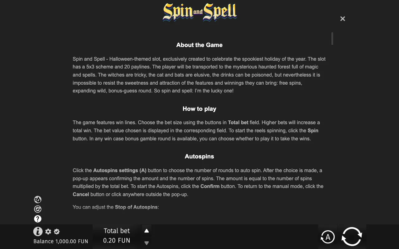 Game rules, page 6 — Spin and Spell