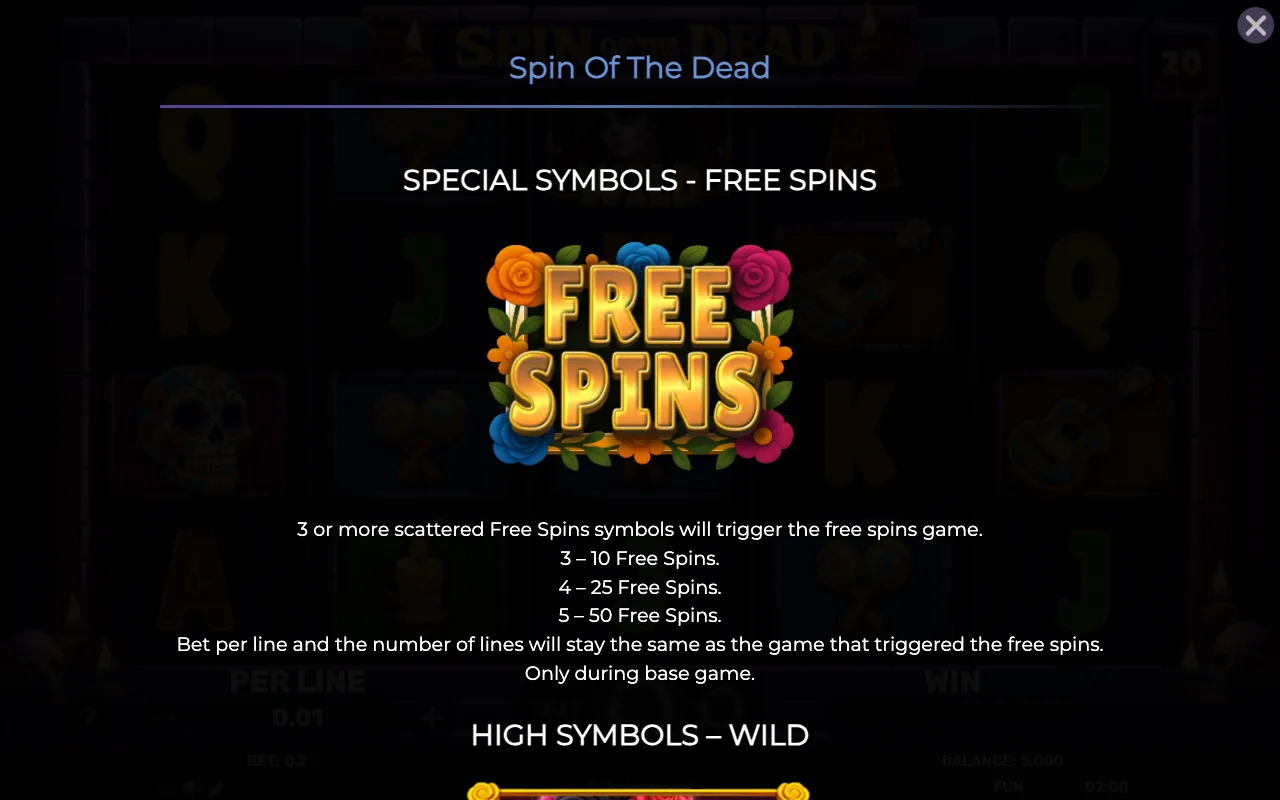 Special symbols - free spins — Spin of The Dead