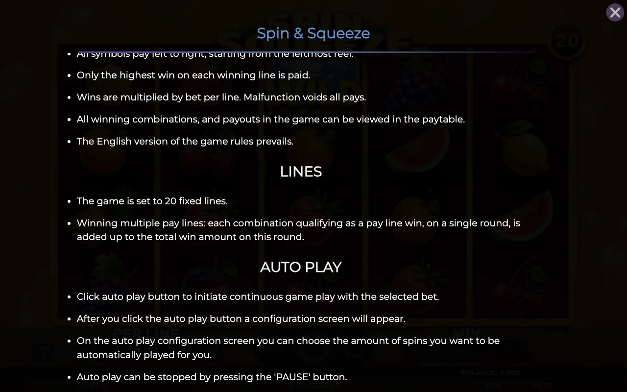 Game rules, page 7 — Spin Squeeze