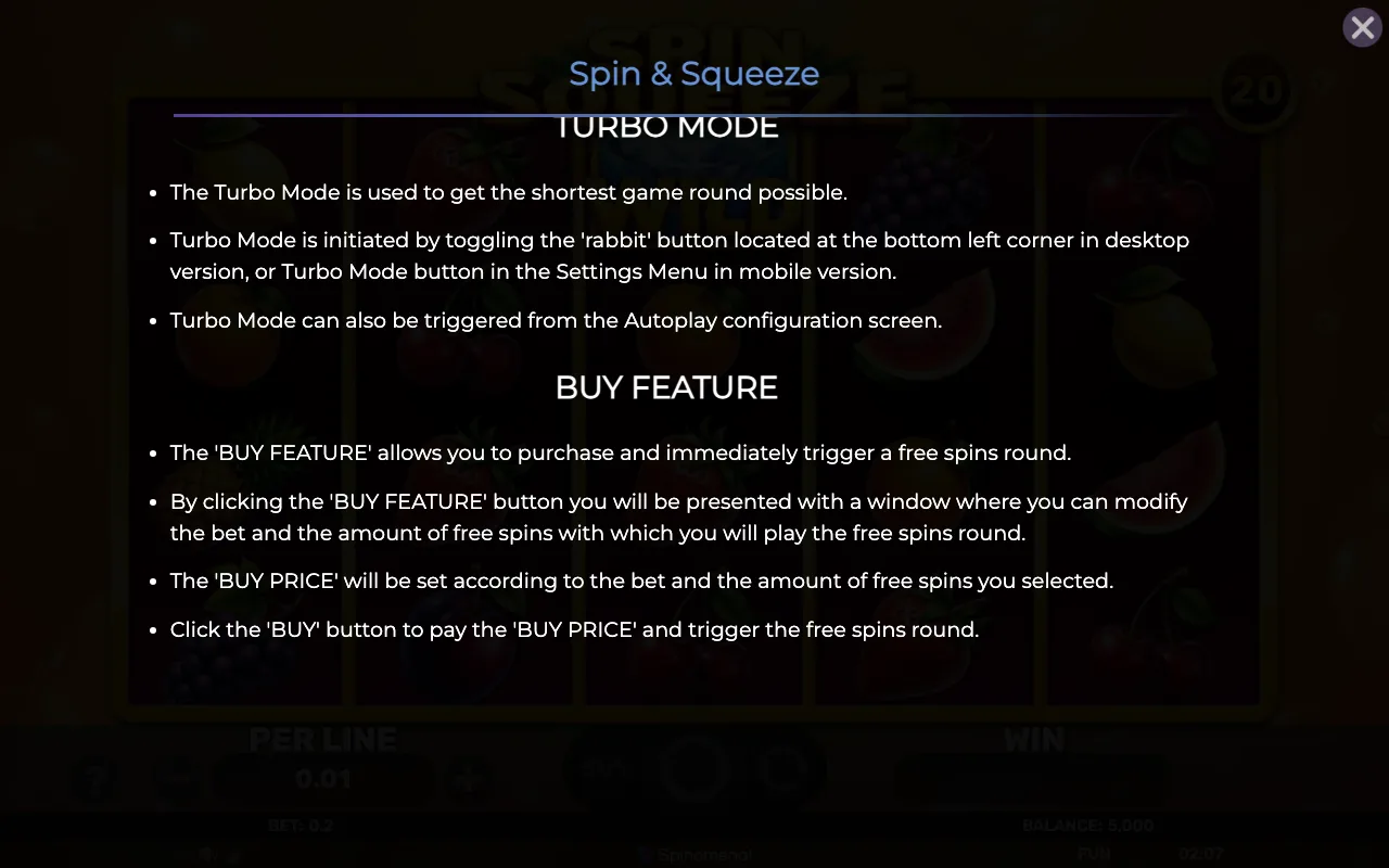 Game rules, page 8 — Spin Squeeze