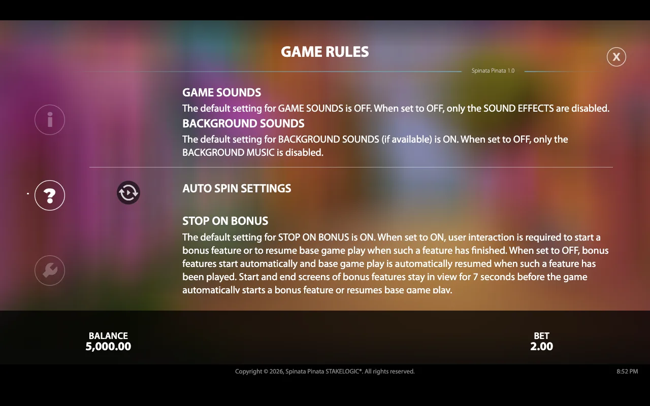Game rules — Spinata Pinata