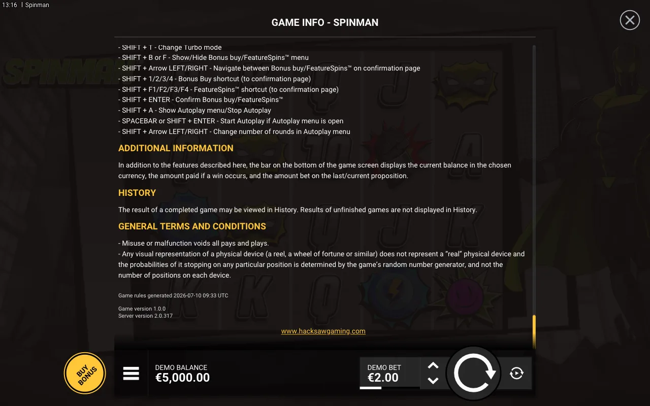 Game rules, page 9 — Spinman