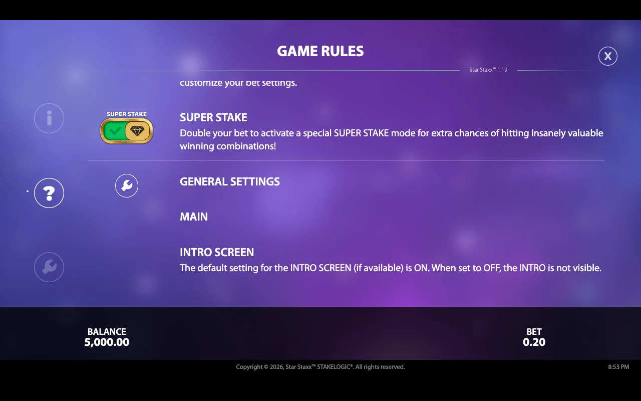 Game rules — Star Staxx