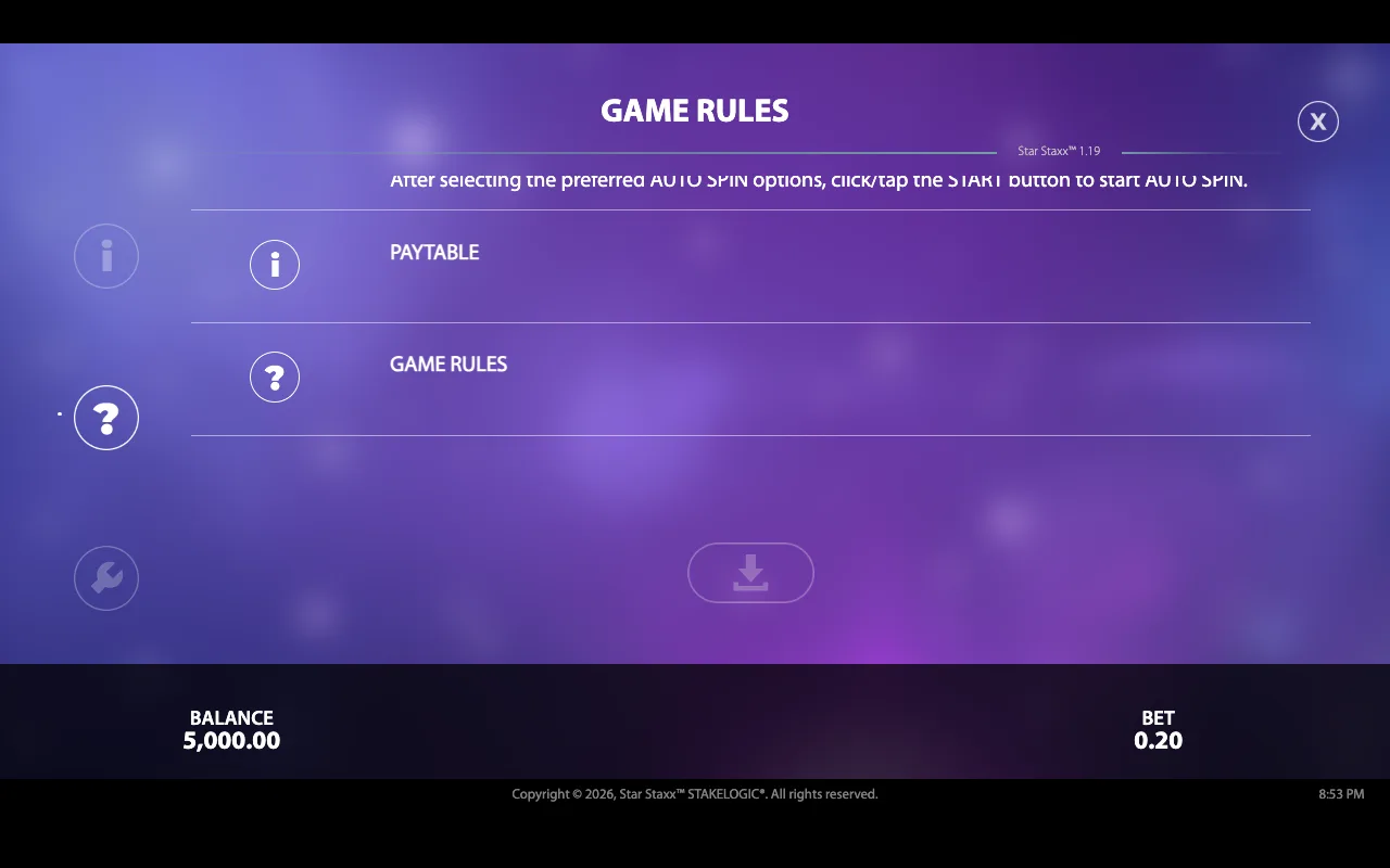 Game rules, page 7 — Star Staxx
