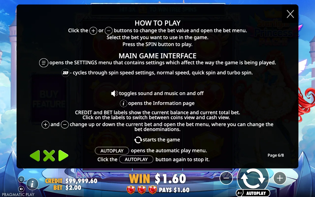 How to play — Starlight Princess Pachi