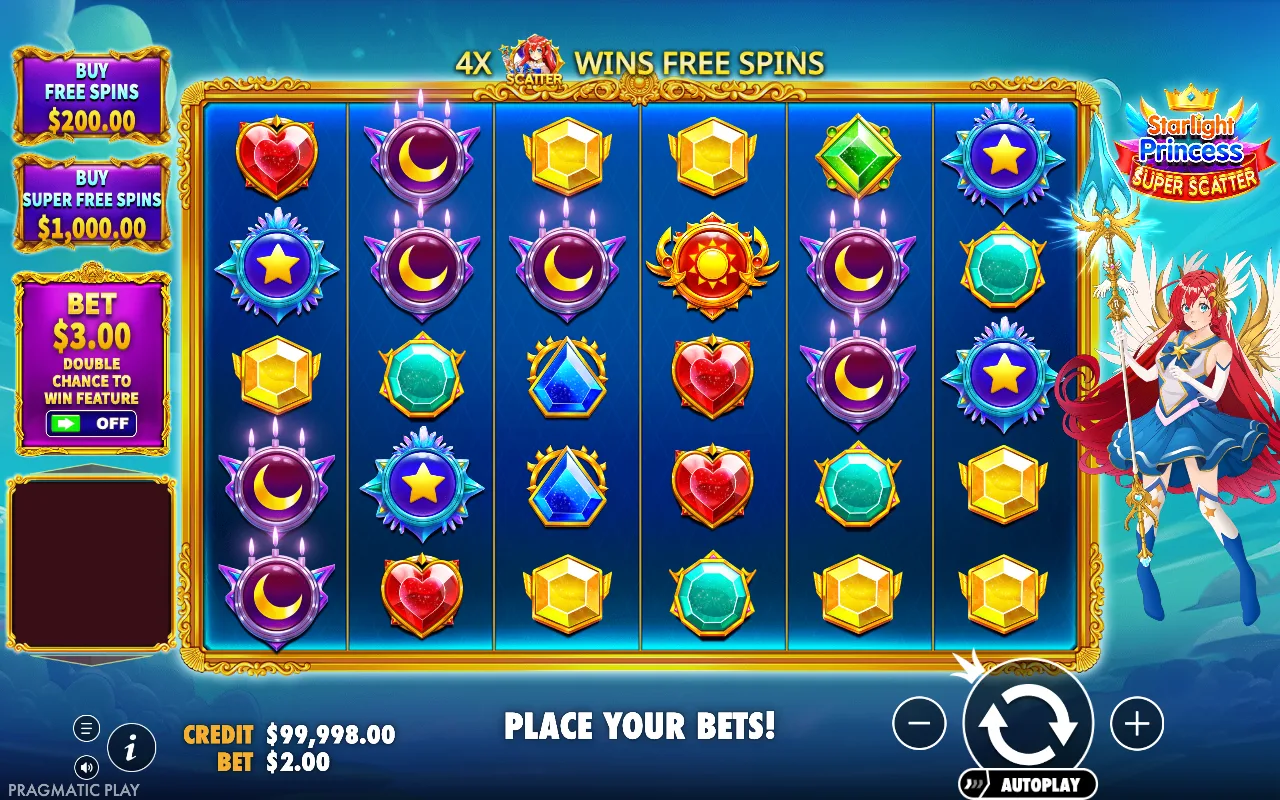 The base game — Starlight Princess Super Scatter