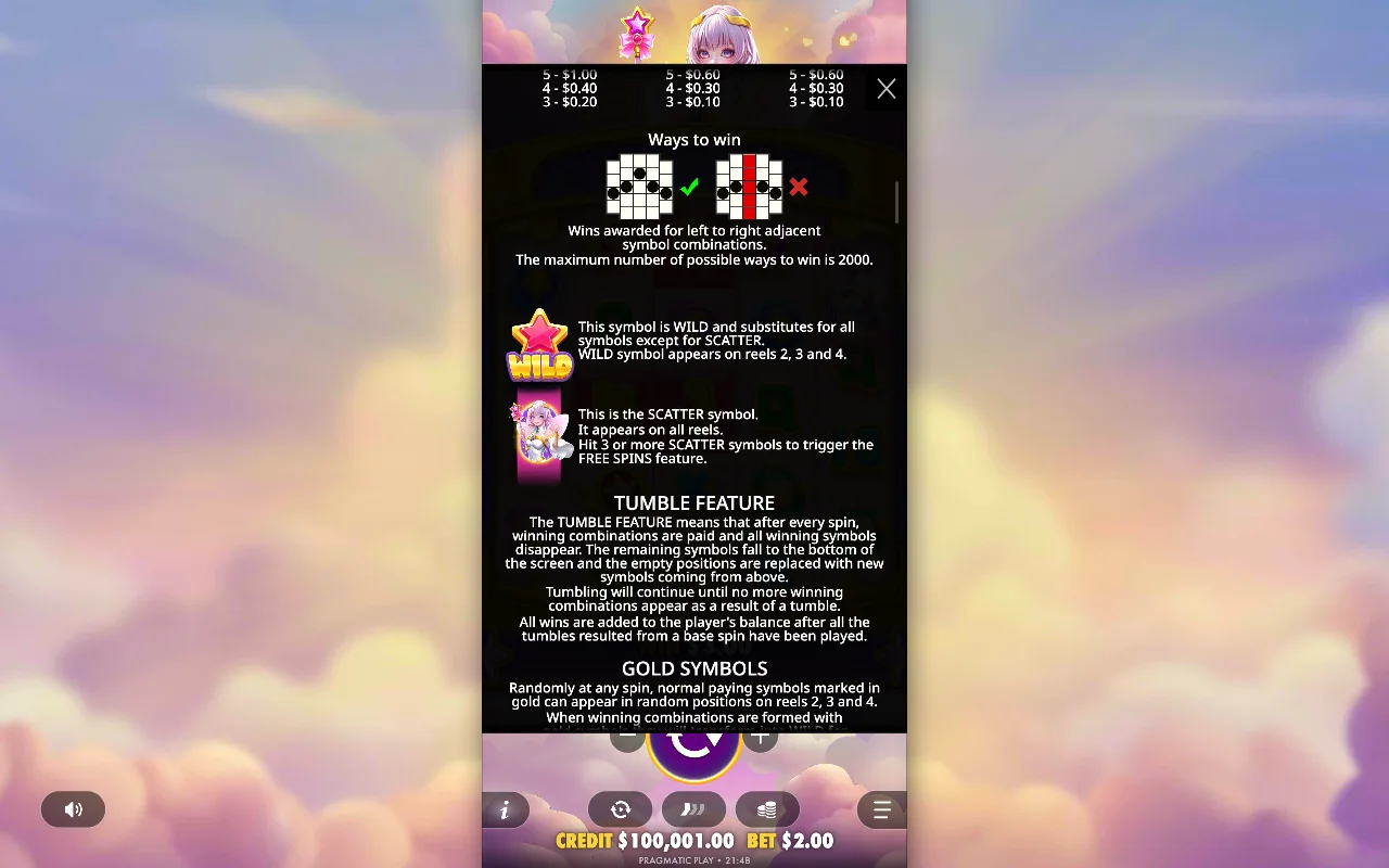 Game rules, page 5 — Starlight Wins