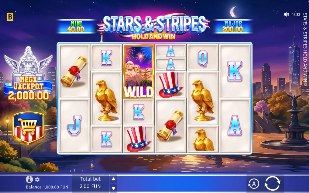 The base game — Stars & Stripes Hold and Win