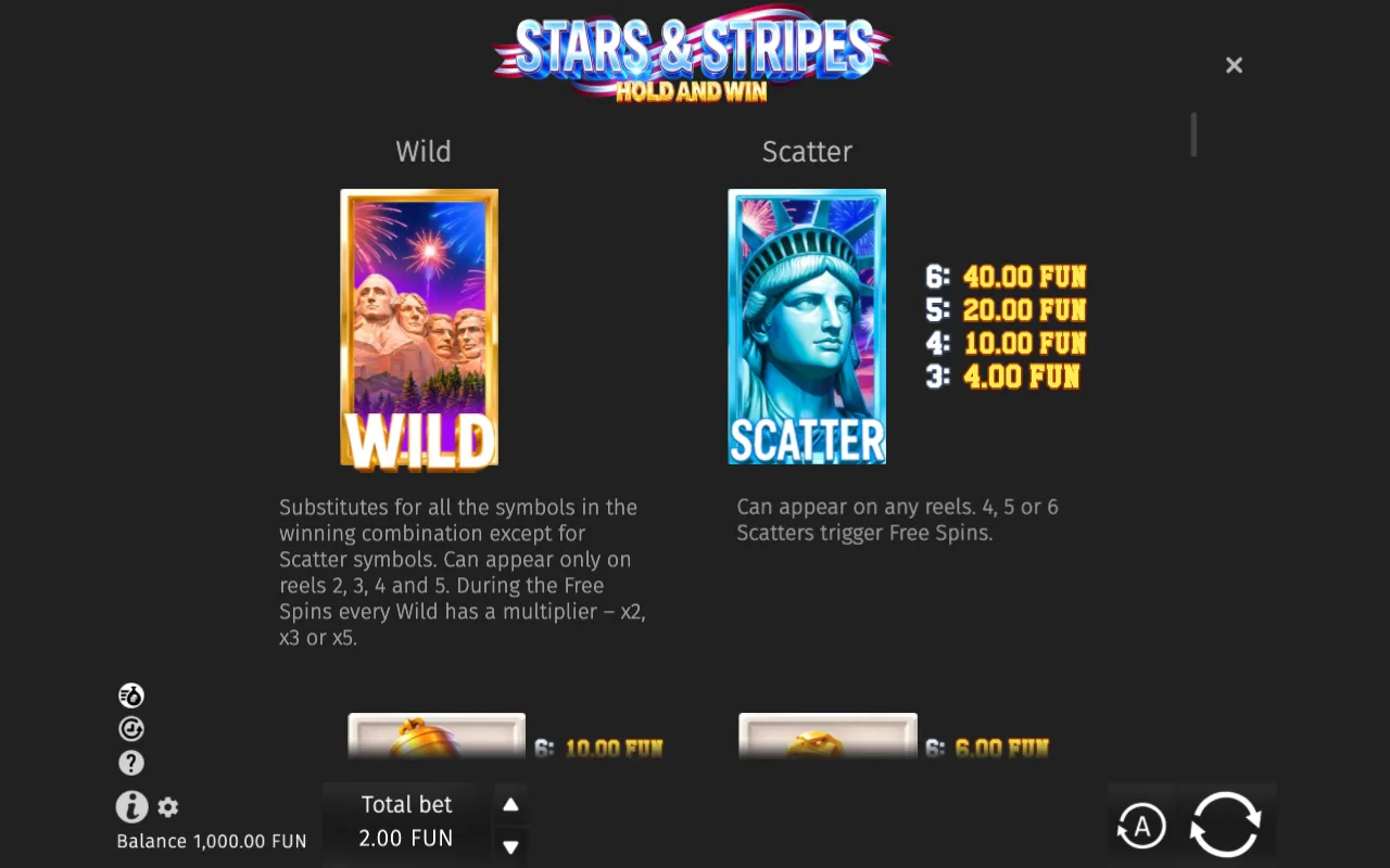 Hold and win — Stars & Stripes Hold and Win