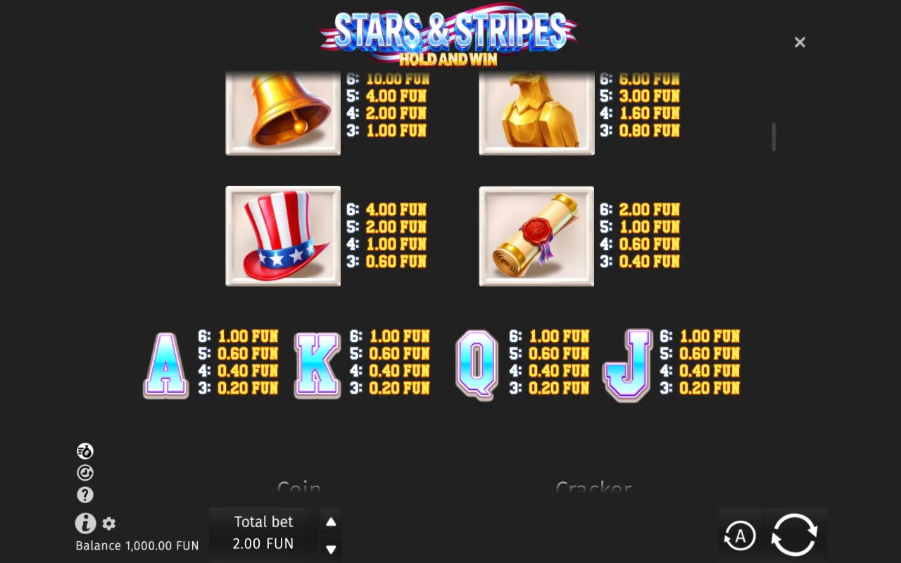 Hold and win — Stars & Stripes Hold and Win