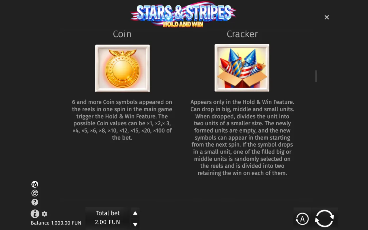 Hold and win — Stars & Stripes Hold and Win