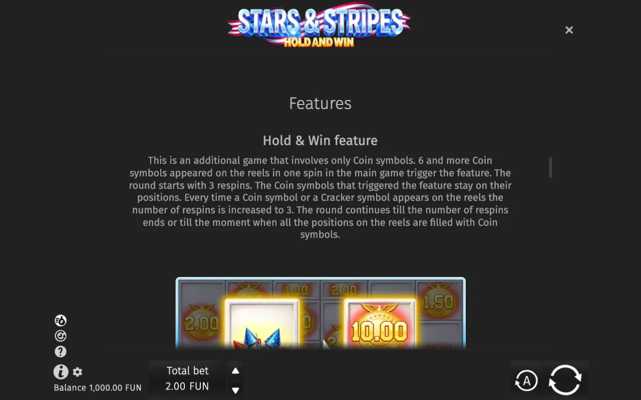 Hold and win — Stars & Stripes Hold and Win