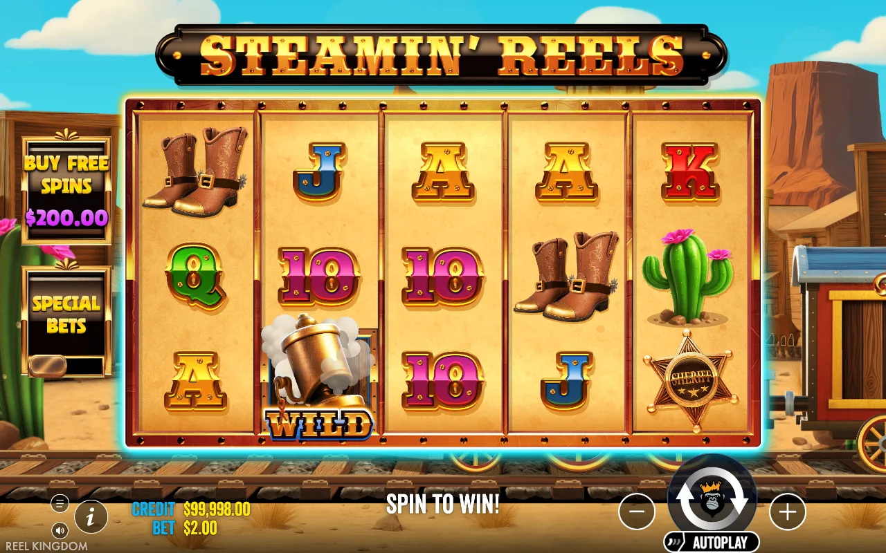 The base game — Steamin' Reels