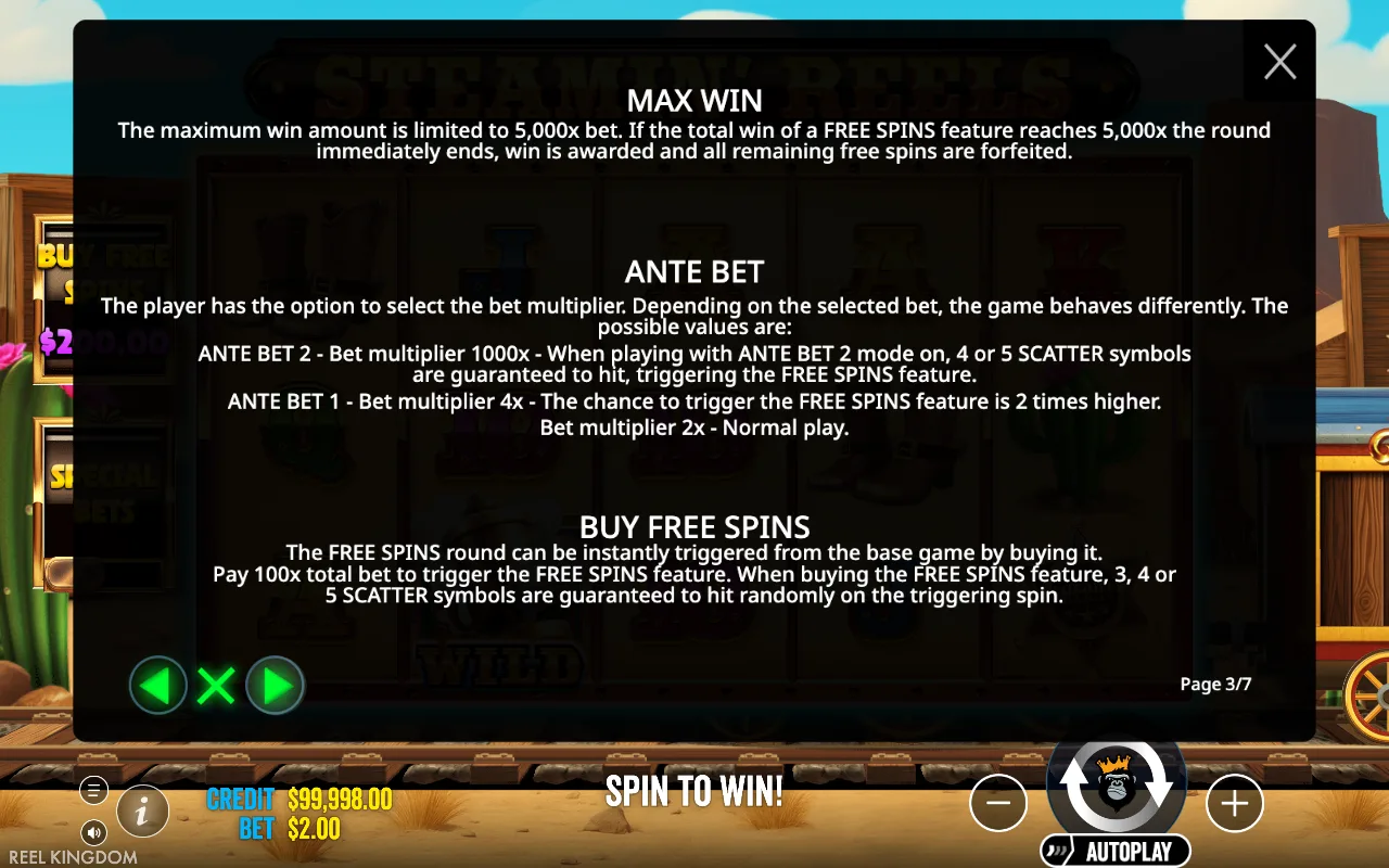 Max win — Steamin' Reels