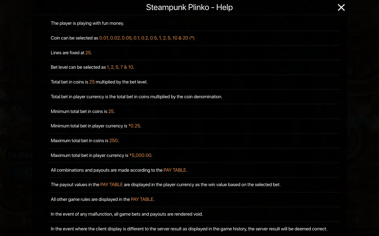 Spielregeln, Seite 1 — Steampunk Plinko