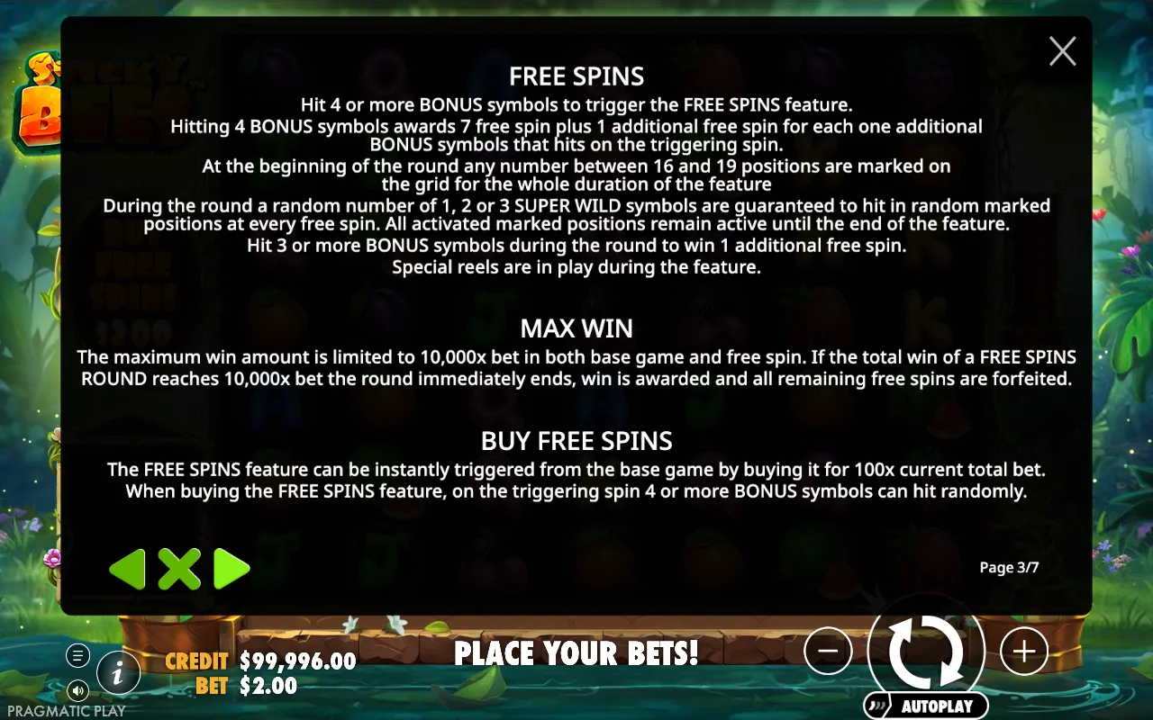 Free spins — Sticky Bees