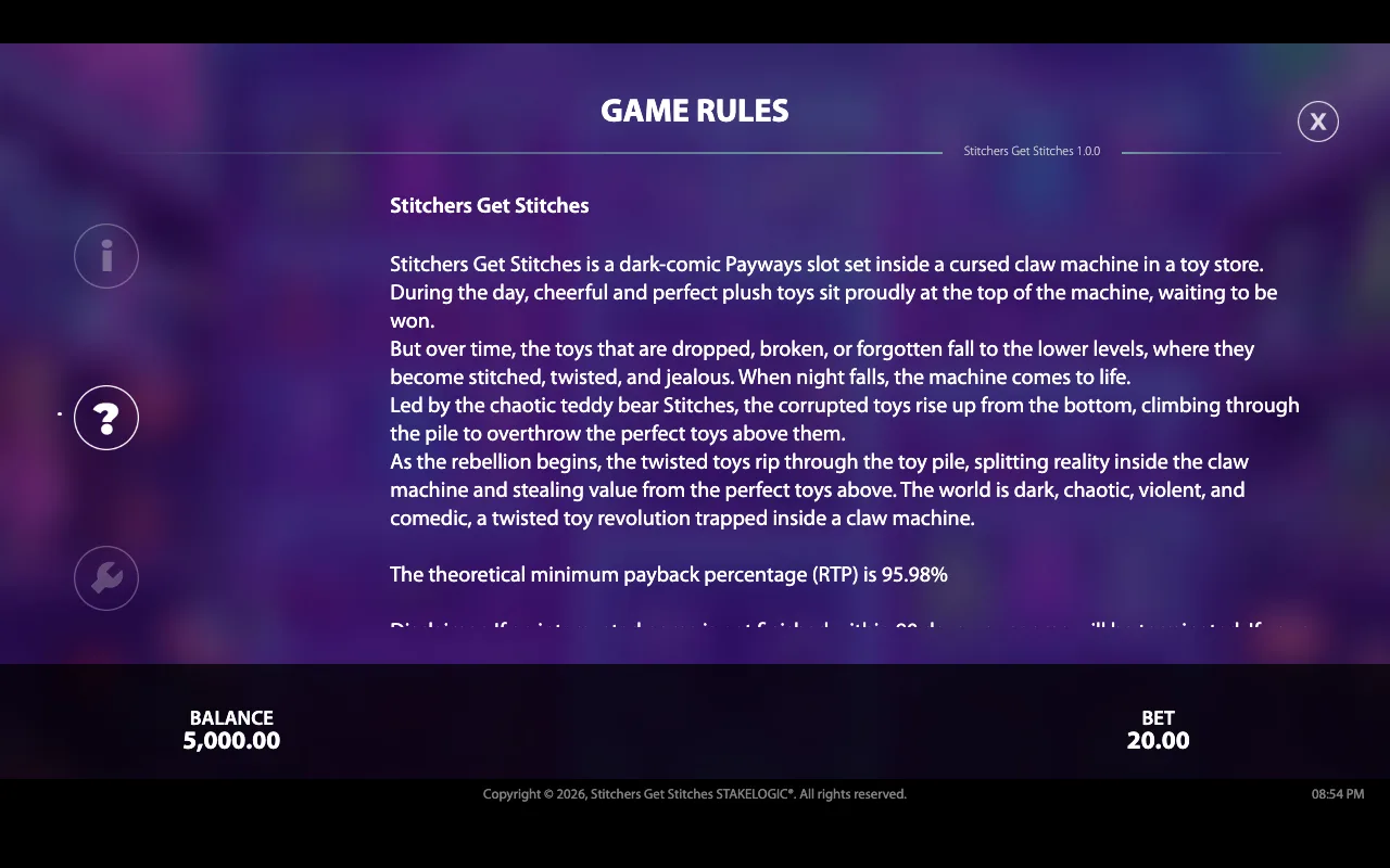 Game rules — Stitchers Get Stitches