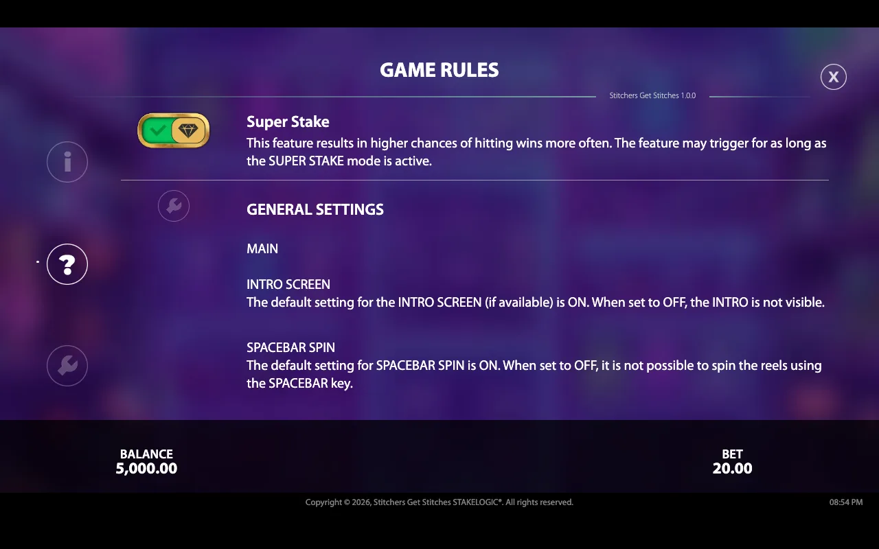 Game rules — Stitchers Get Stitches