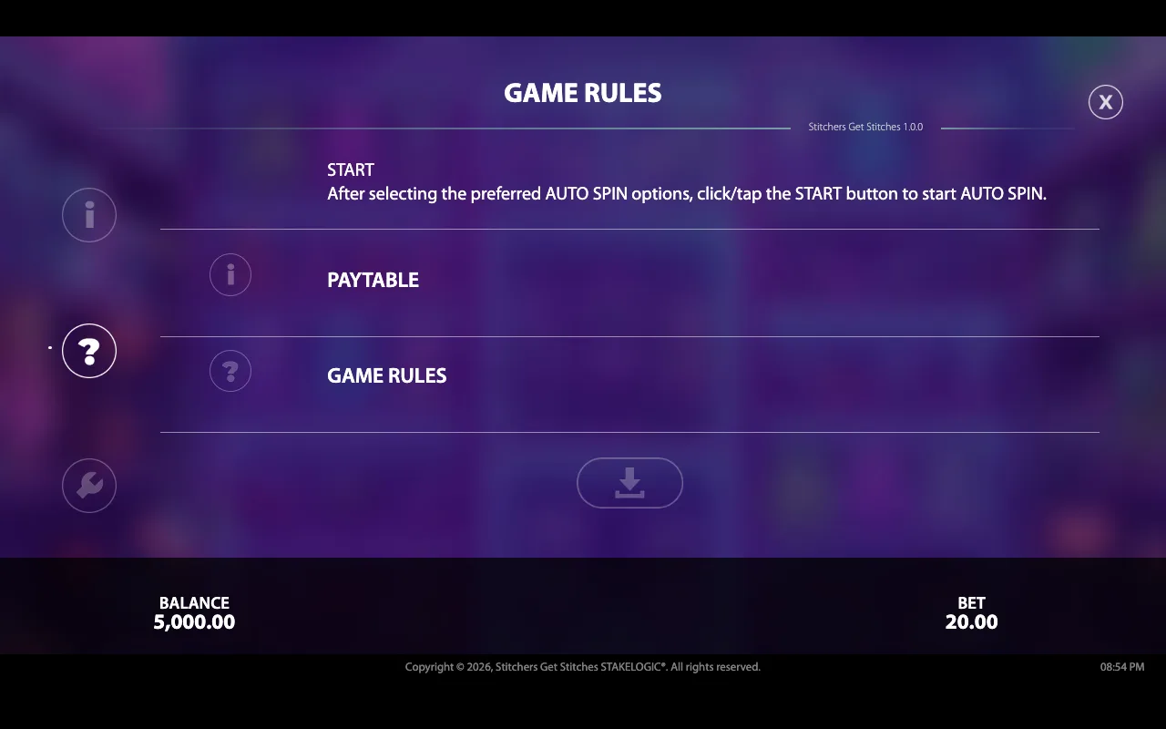 Game rules — Stitchers Get Stitches