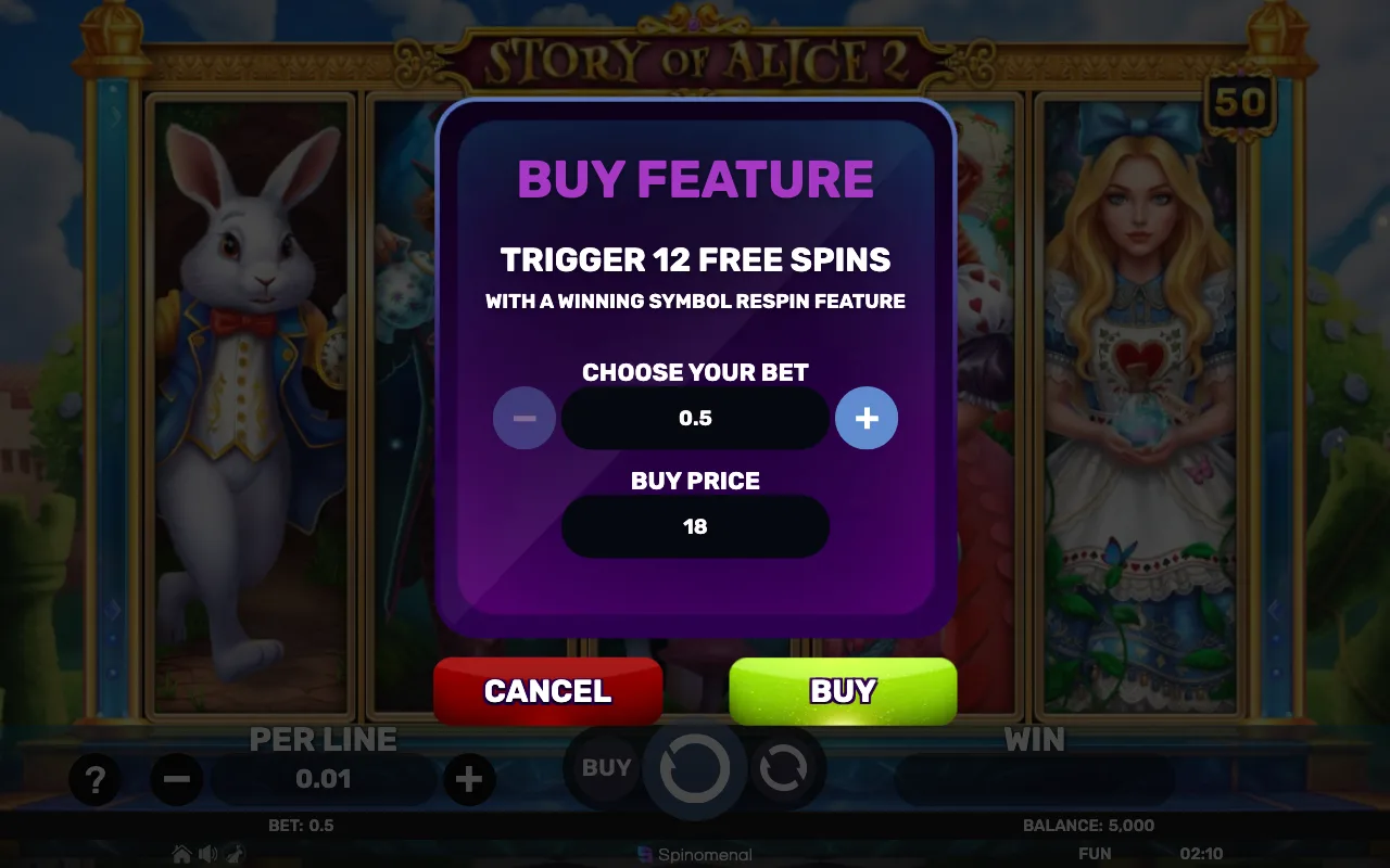 Buying the feature — Story of Alice 2