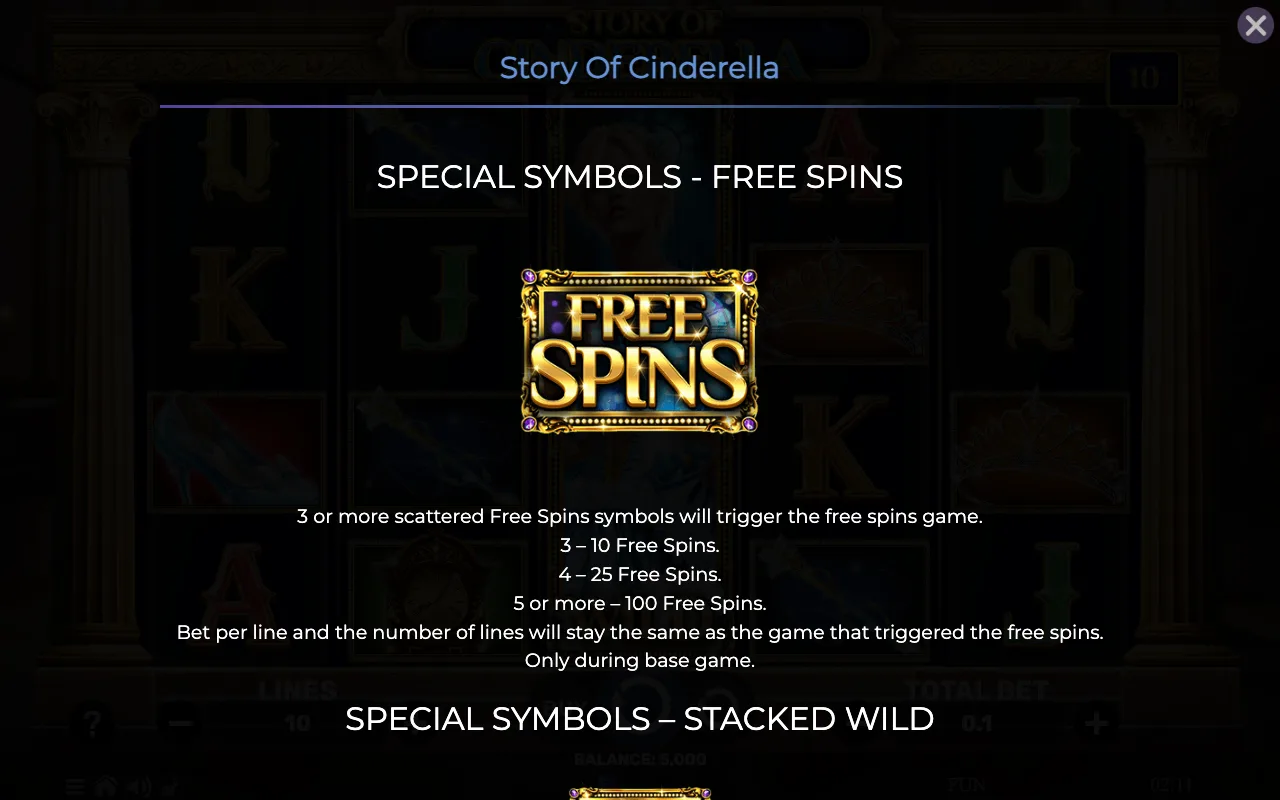 Special symbols - free spins — Story of Cinderella