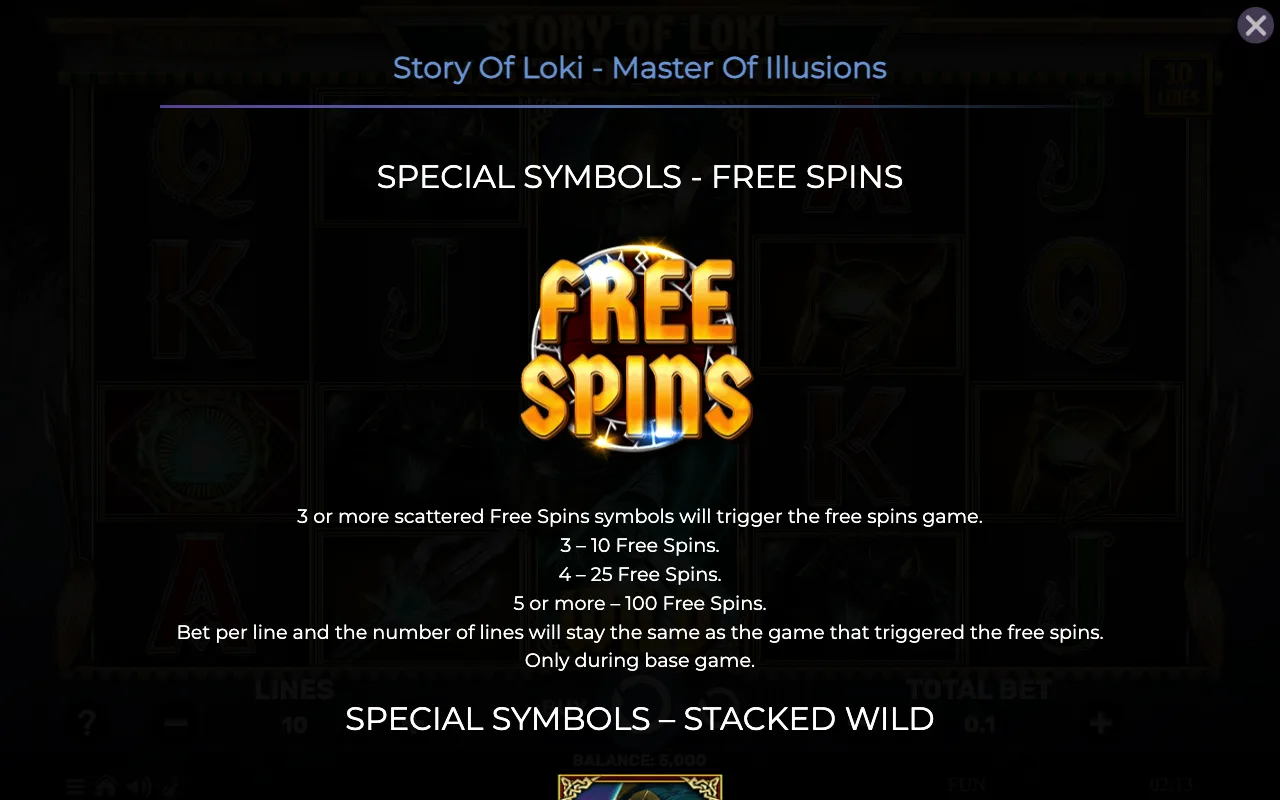 Special symbols - free spins — Story of Loki Master of Illusions
