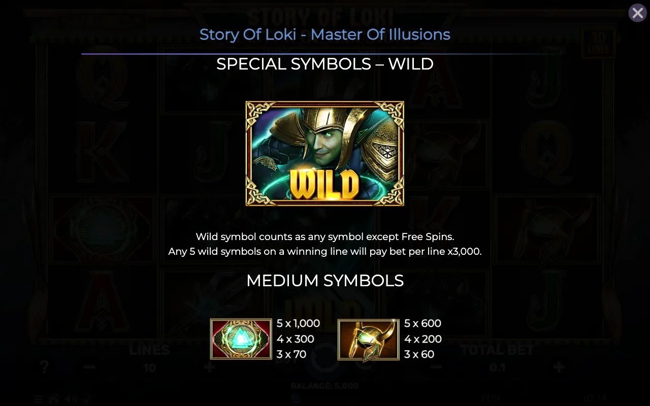 Special symbols wild — Story of Loki Master of Illusions