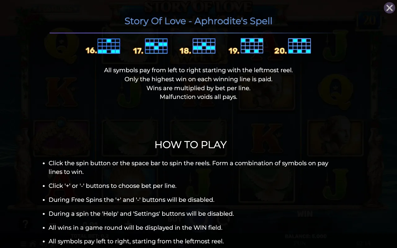 Game rules, page 6 — Story of Love Aphrodites Spell