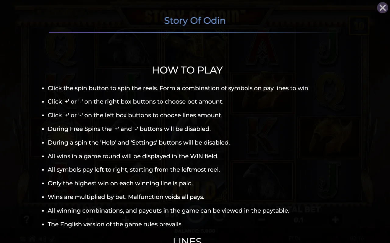 How to play — Story of Odin