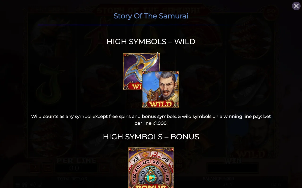High symbols - wild — Story of Samurai