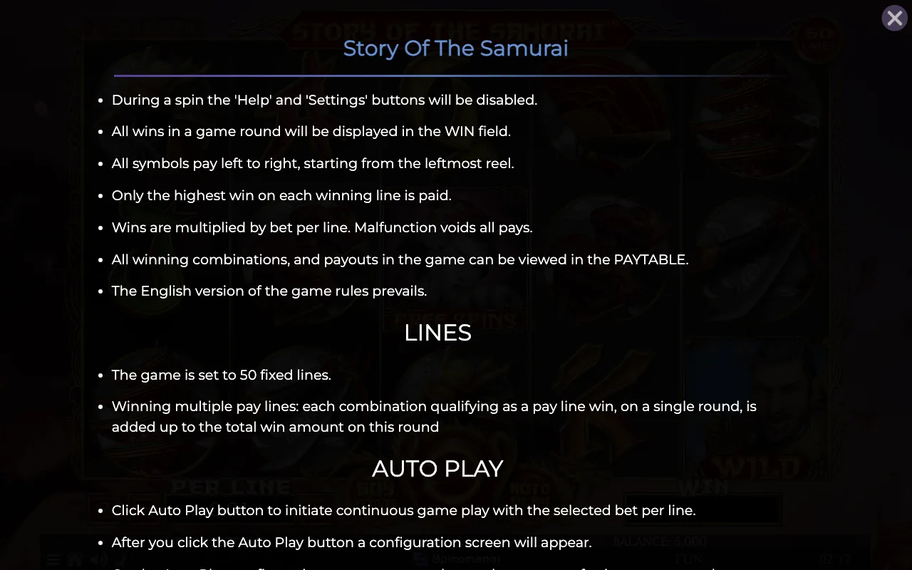 Game rules, page 7 — Story of Samurai