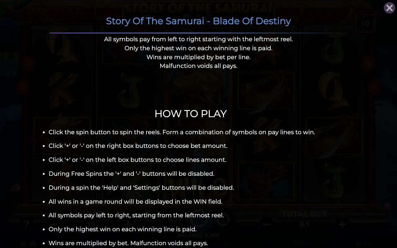 How to play — Story of The Samurai Blade of Destiny