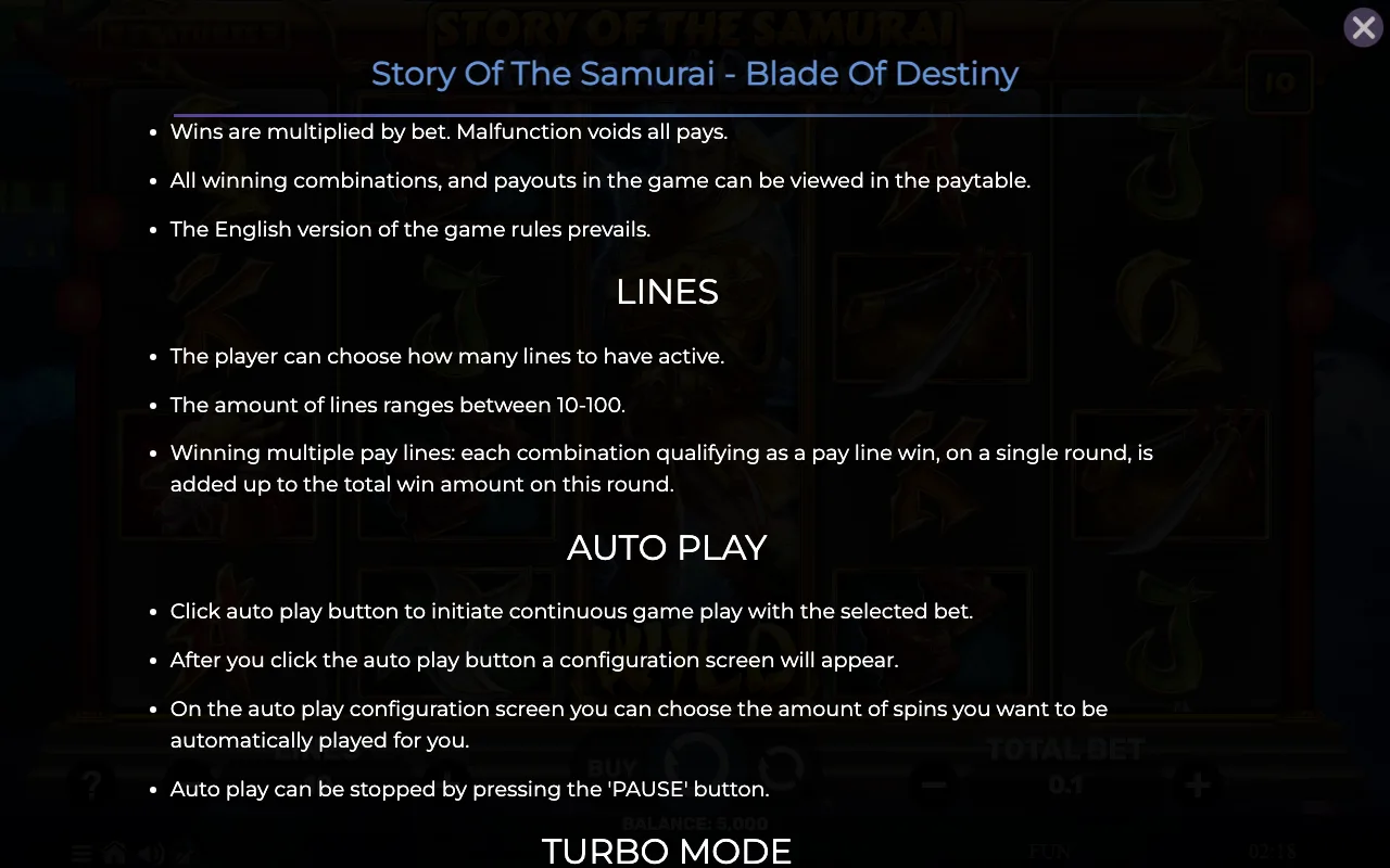 Lines — Story of The Samurai Blade of Destiny