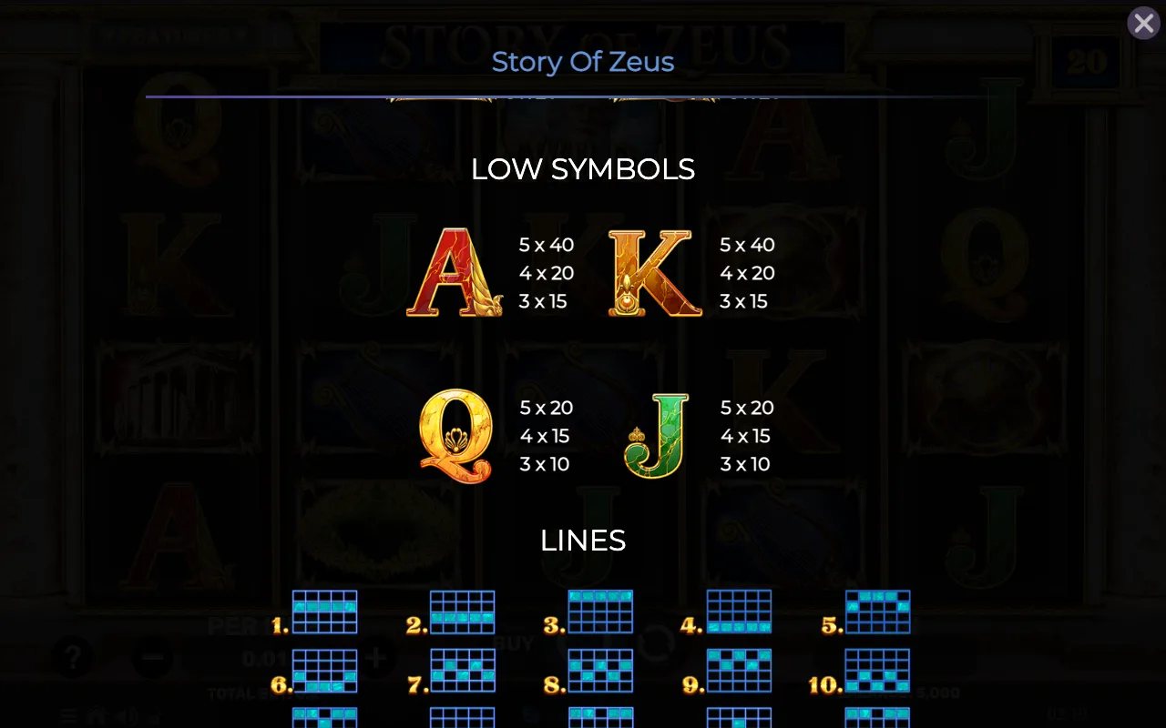 Low symbols — Story of Zeus