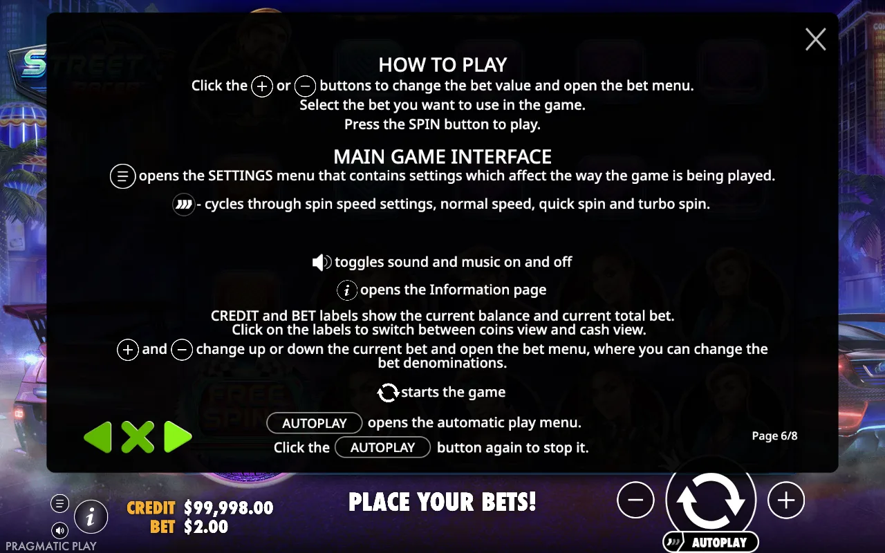 How to play — Street Racer