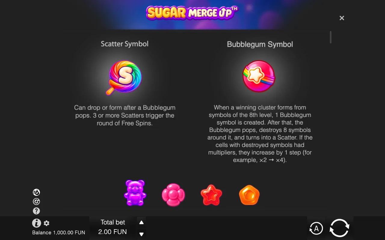 Game rules, page 1 — Sugar Merge Up