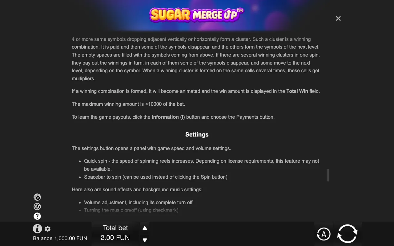 Game rules, page 10 — Sugar Merge Up