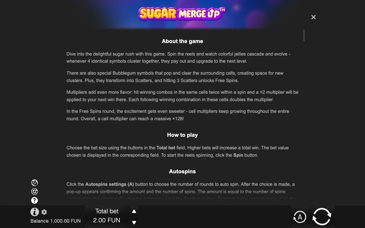 Game rules, page 6 — Sugar Merge Up