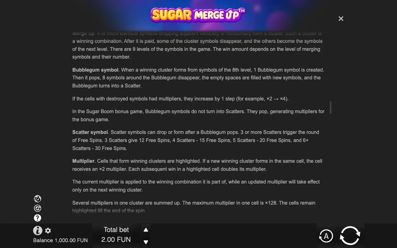 Game rules, page 8 — Sugar Merge Up