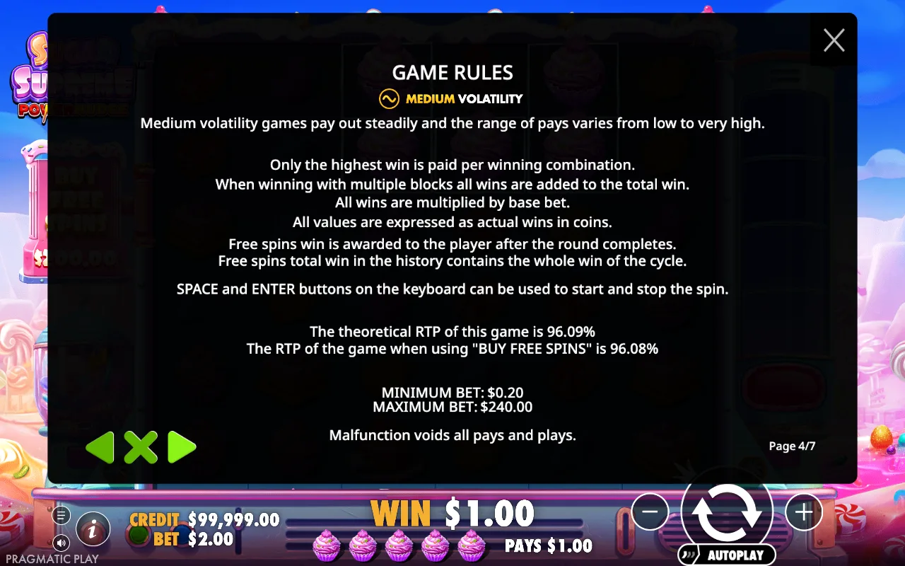 Game rules — Sugar Supreme Powernudge