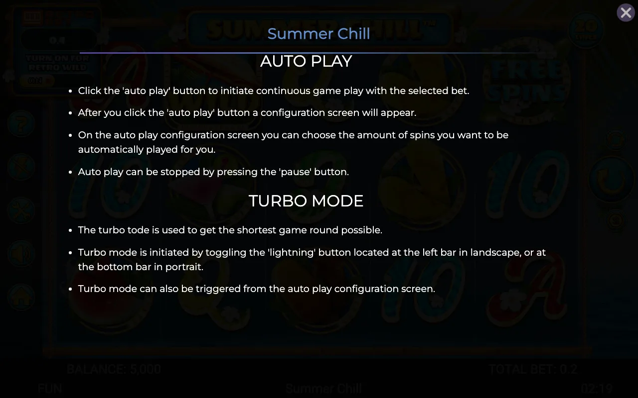 Game rules, page 7 — Summer Chill