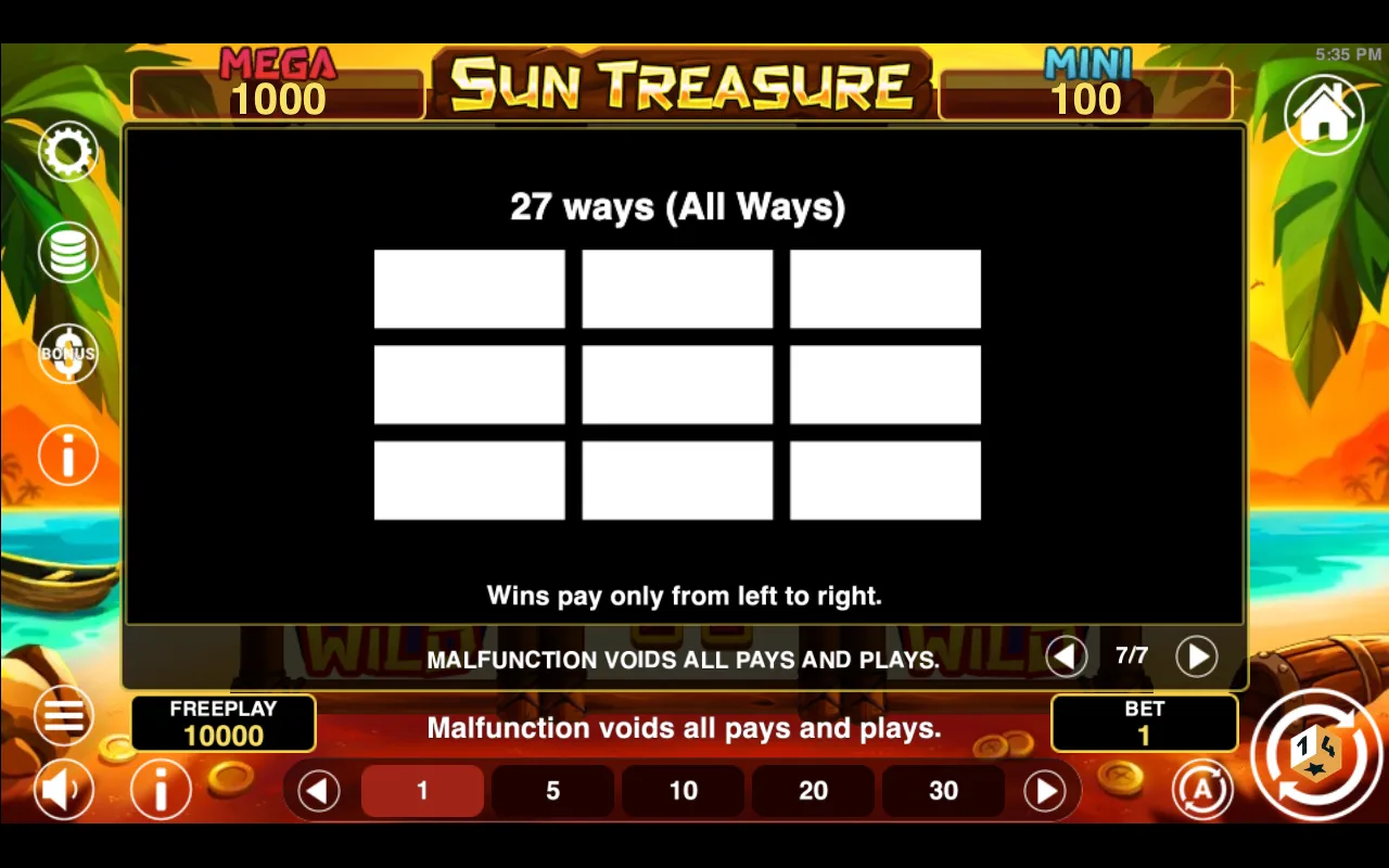 Game rules, page 7 — Sun Treasure
