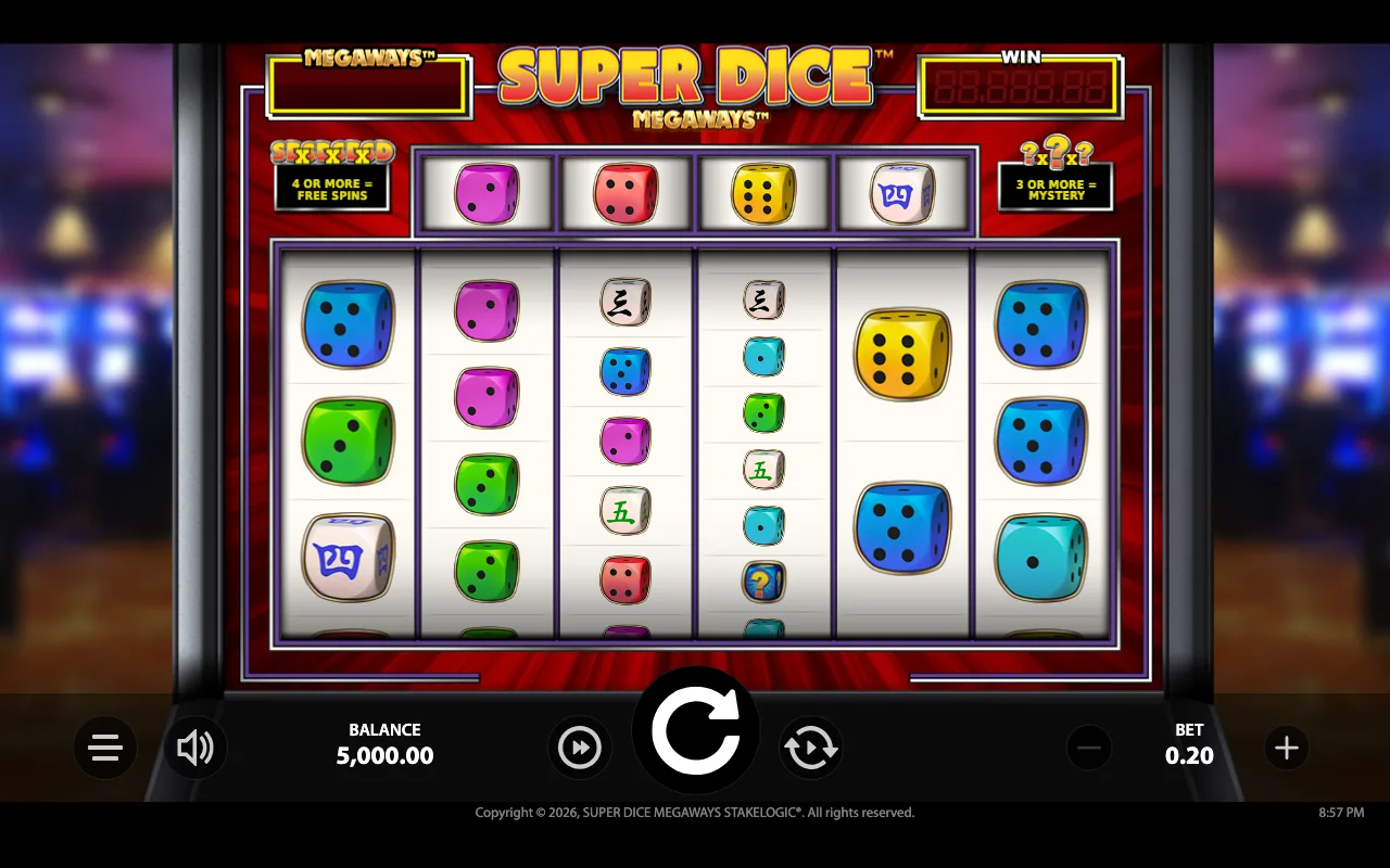 The base game — Super Dice Megaways