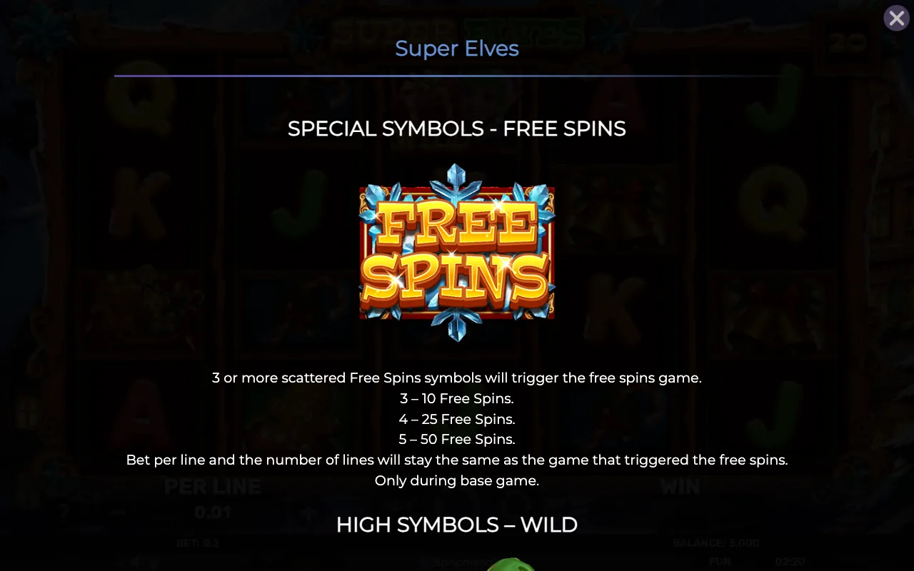 Special symbols - free spins — Super Elves