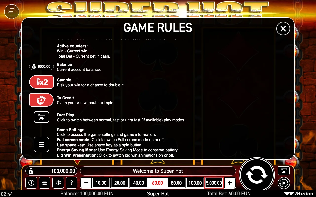 Game rules, page 5 — Super Hot