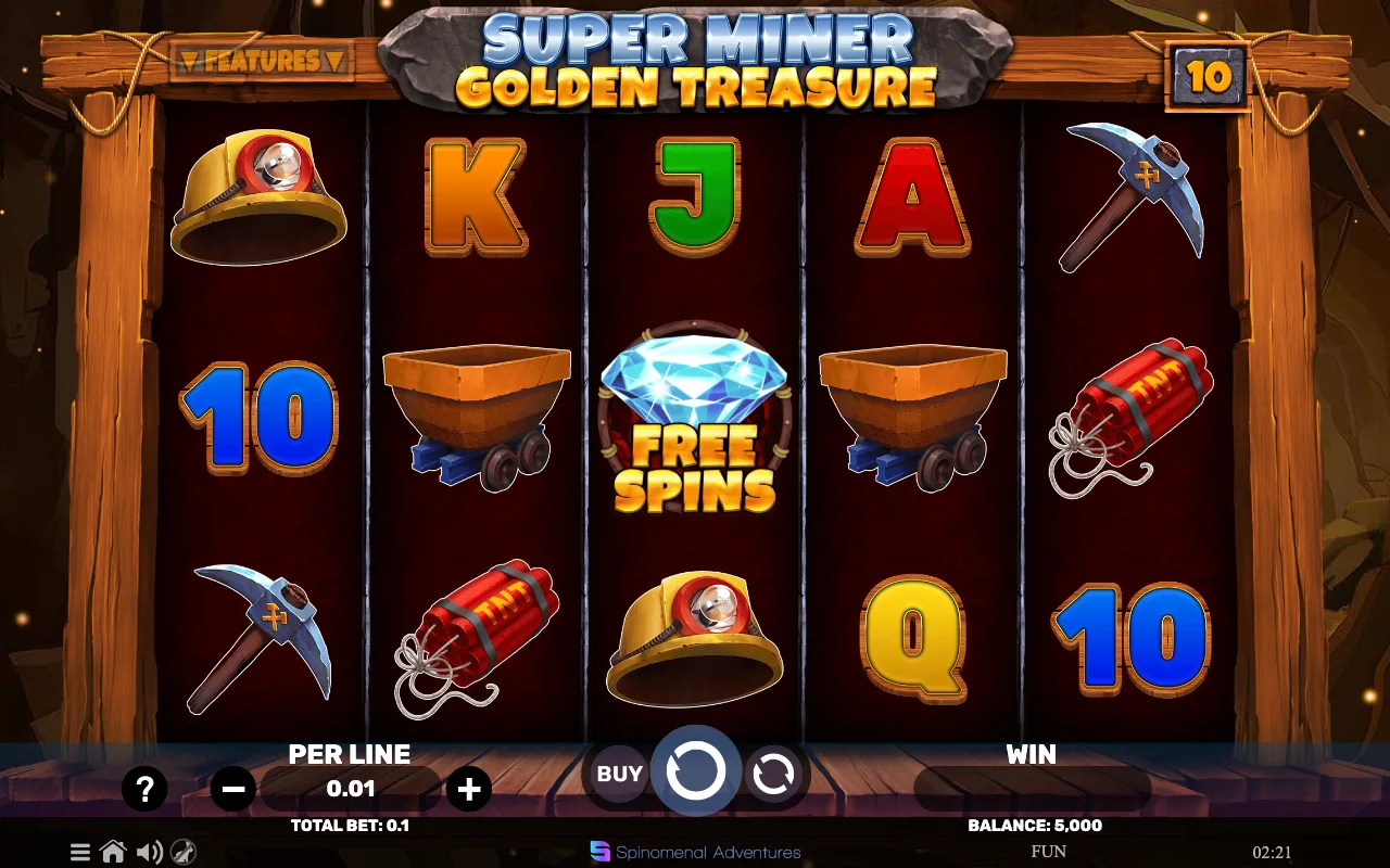 The base game — Super Miner Golden Treasure