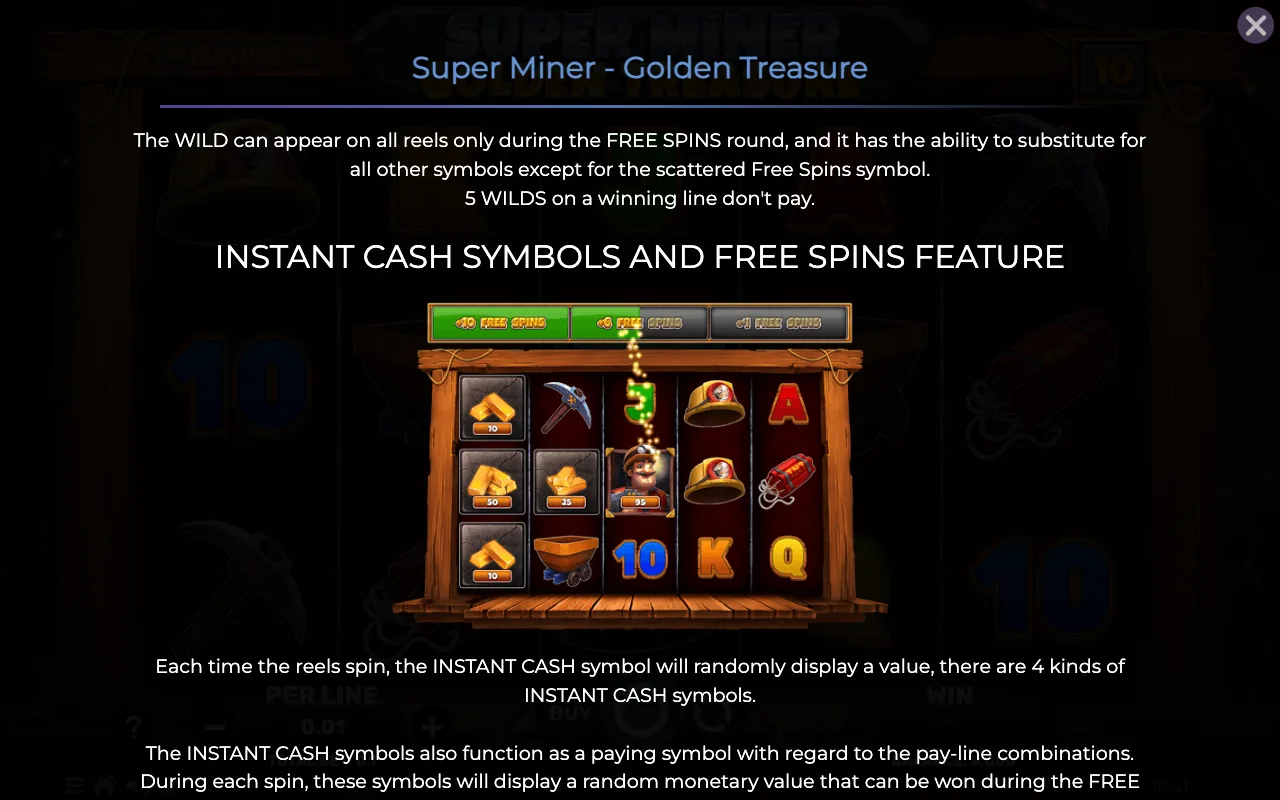 Game rules, page 2 — Super Miner Golden Treasure