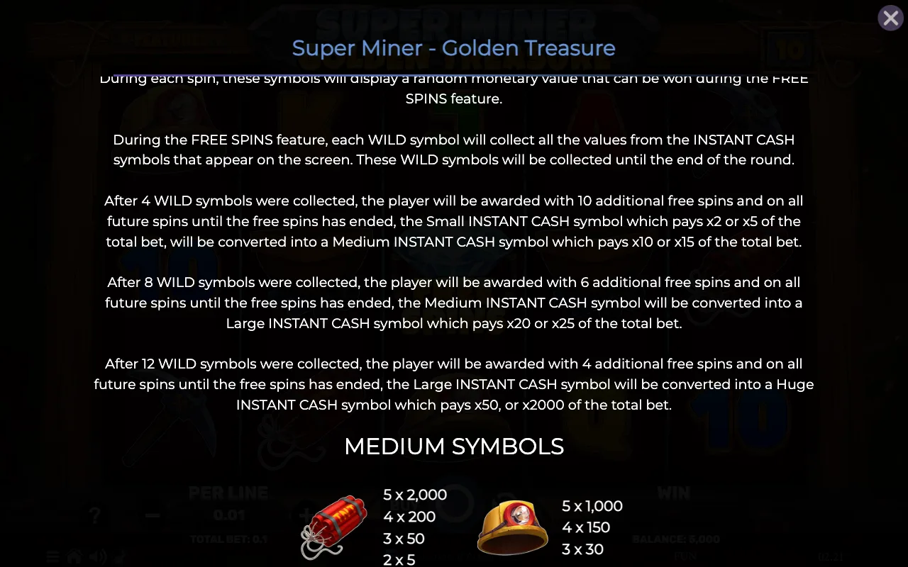 Game rules, page 3 — Super Miner Golden Treasure