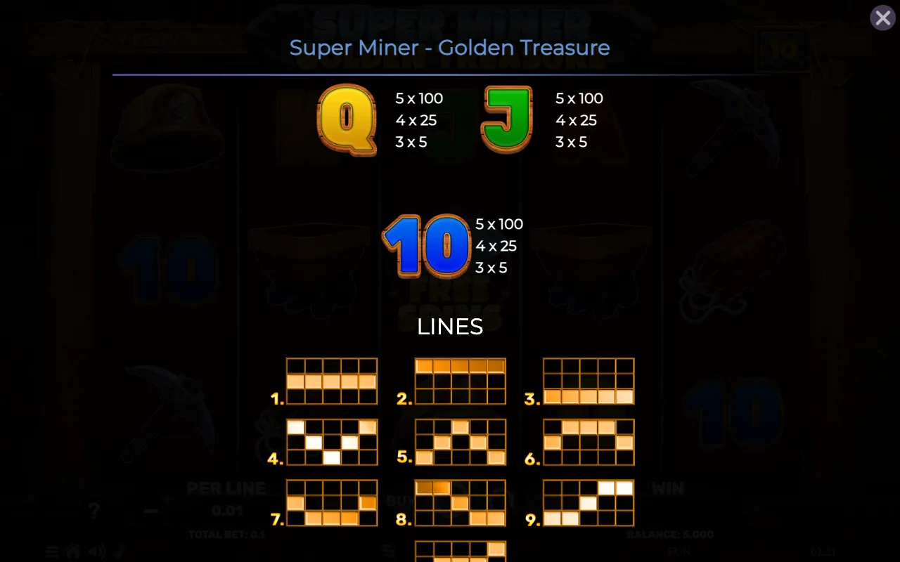 Game rules, page 5 — Super Miner Golden Treasure